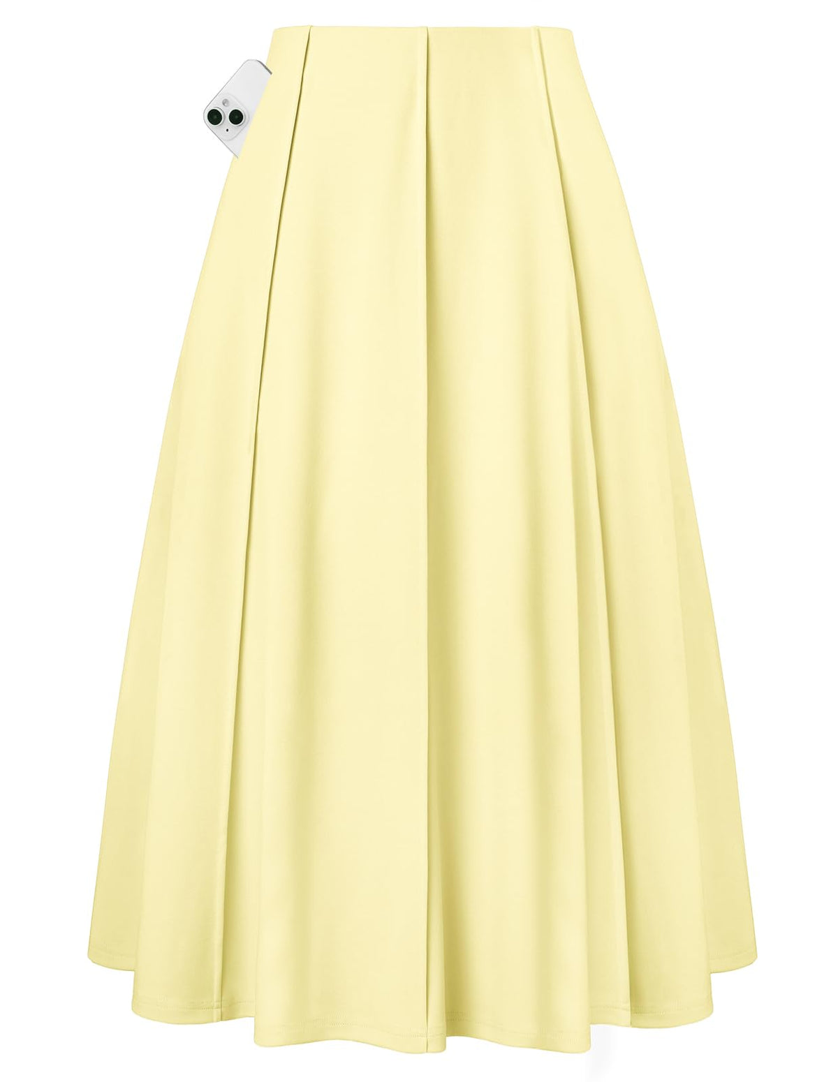 Kate Kasin Women's Midi A Line High Waisted Flowy Skirts with Pockets