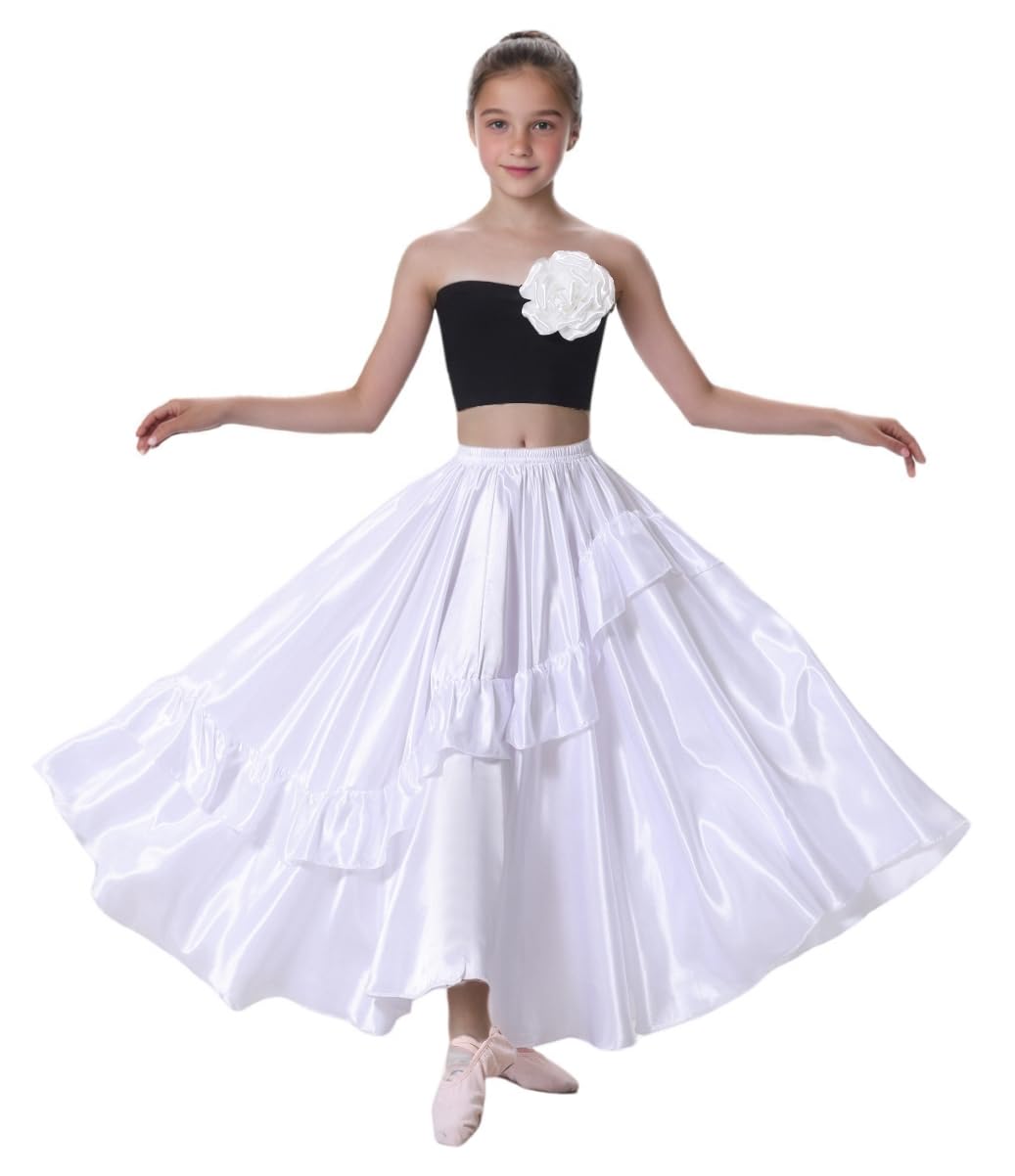 SANCAN Girls Ruffle Style Dance Skirt