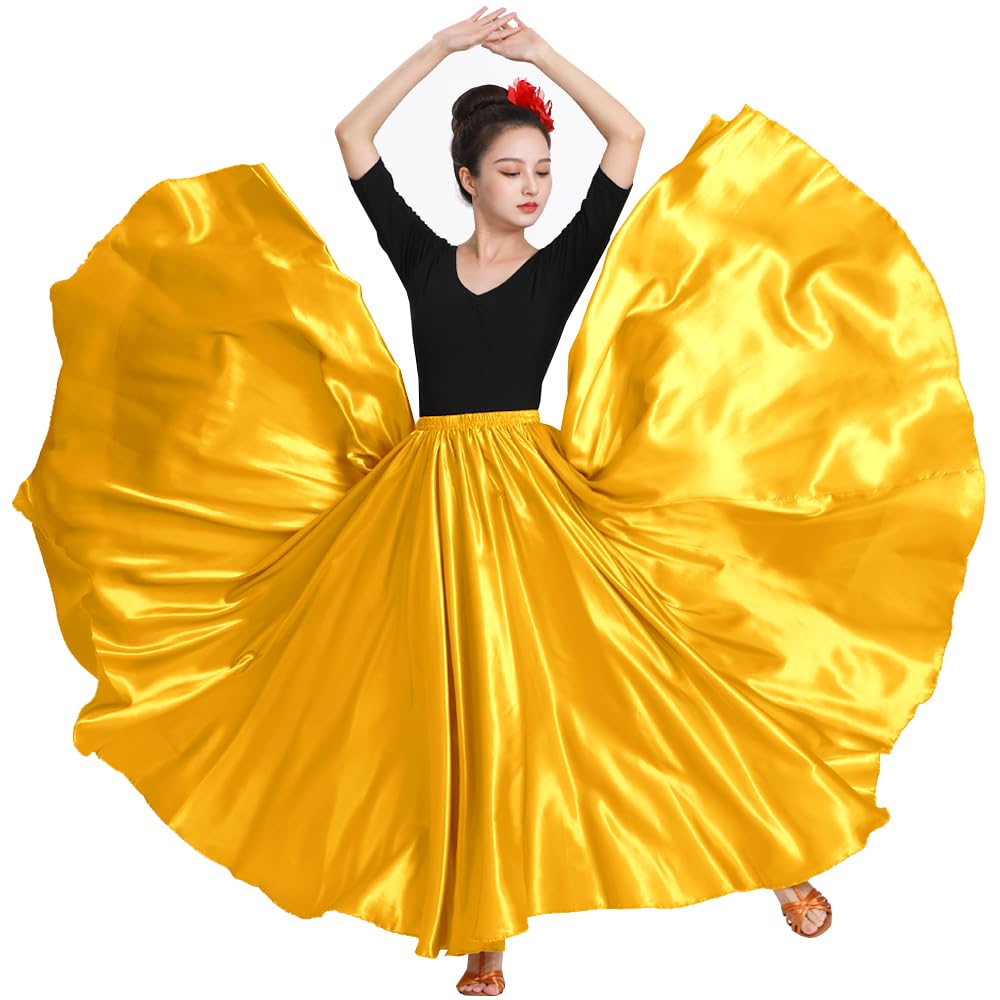 Womens Full Flowy Ankle Length Retro Long Maxi Tea Dance Skirt