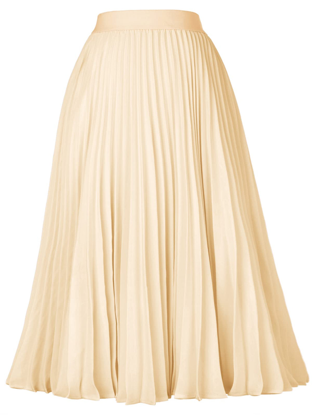 GRACE KARIN Pleated Midi Skirt for Women Chiffon A-Line Outfits