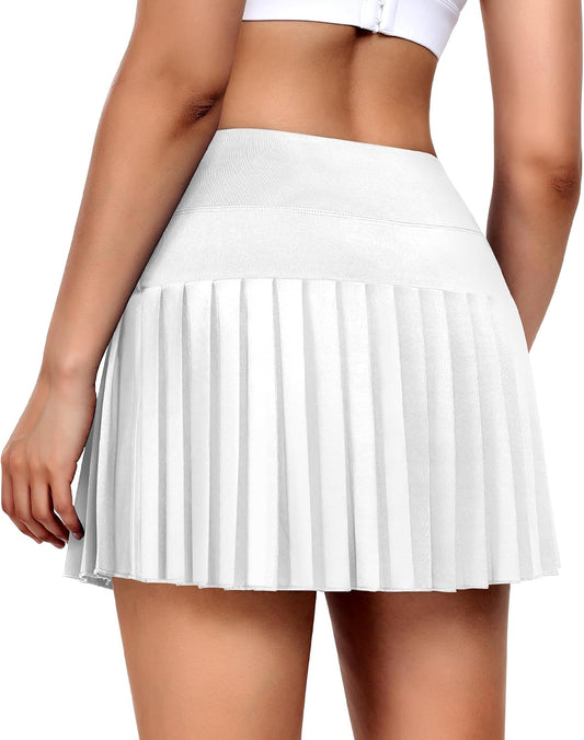 JoyGirl Pleated Tennis Skirt for Women with Shorts Athletic Golf Skort Workout Running Sports Skirts Skorts with Pockets