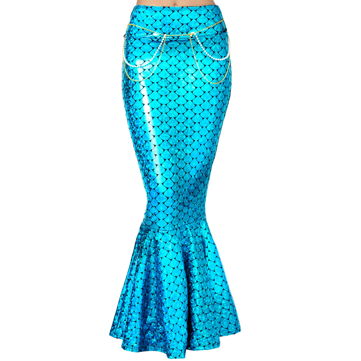 Spooktacular Creations Adult Metallic Hologram Shiny Mermaid Skirt Costume Role Play for Halloween Costumes Party Events