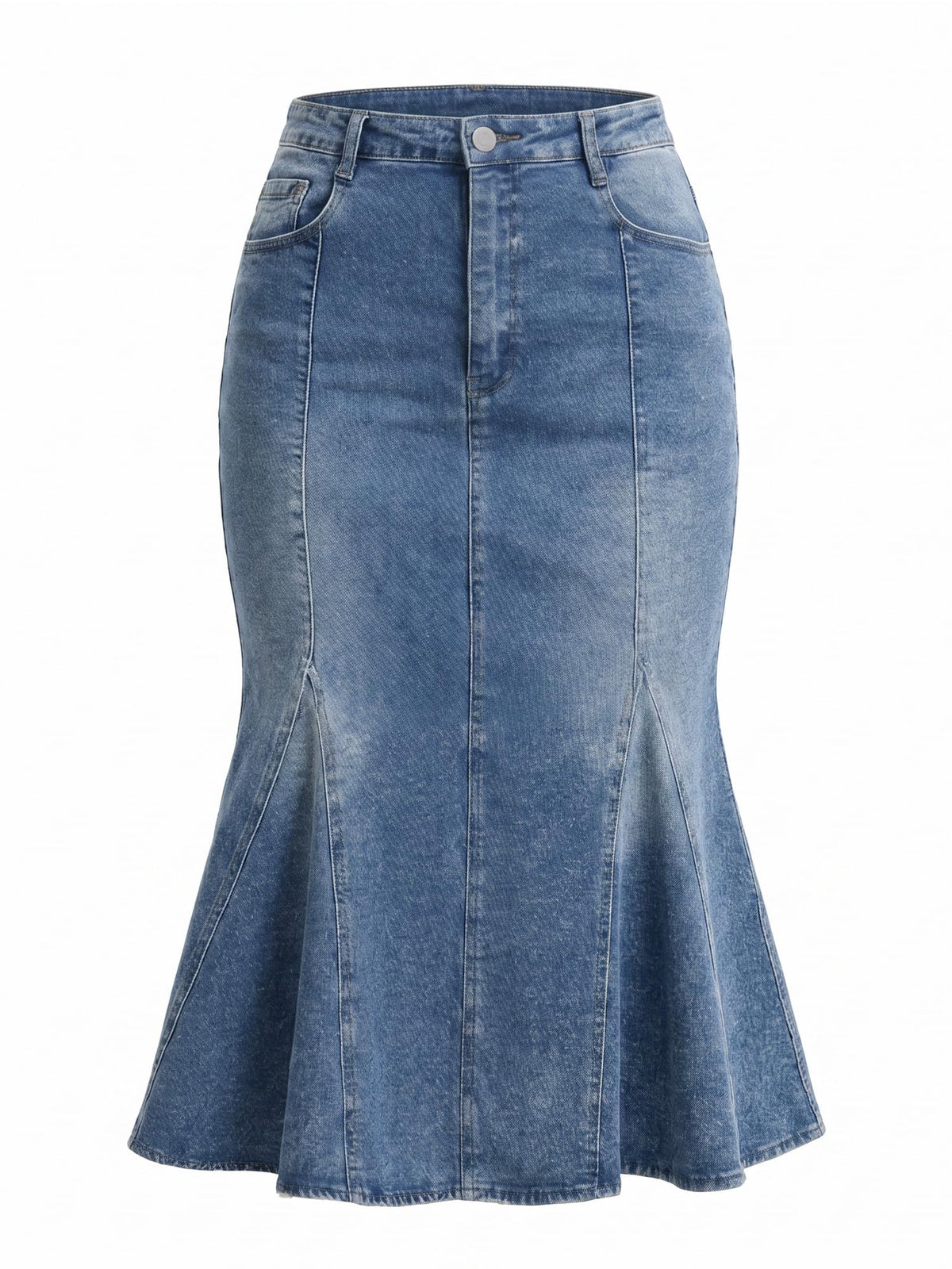 Denim Skirt for Women's Fishtail Midi Jean Skirts