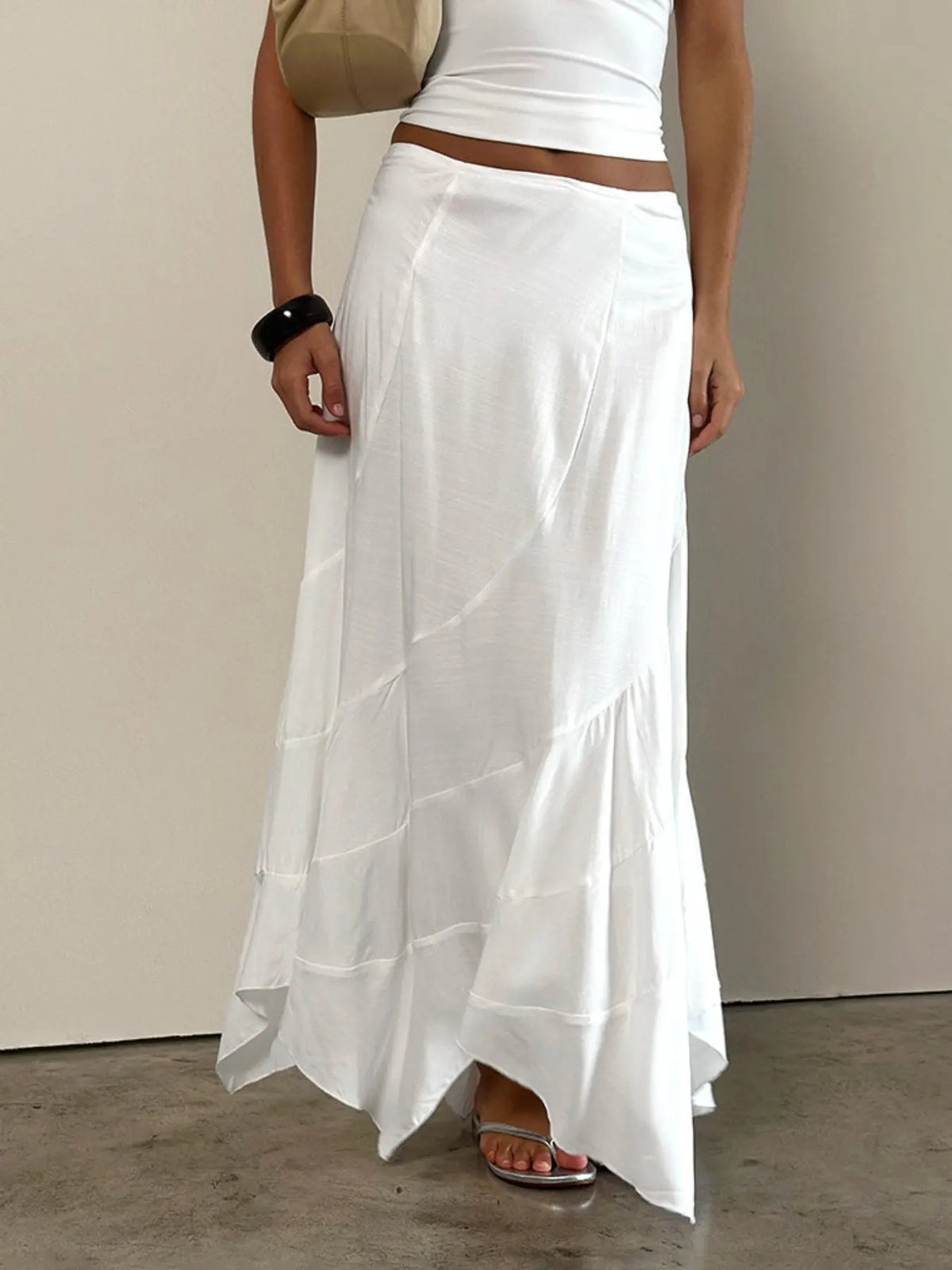 Women's Mermaid Hem Skirt, Slim-Fitting Irregular Design, Solid Color Long Skirt, Fashionable and Stylish, Perfect for Various Occasions, Bottom