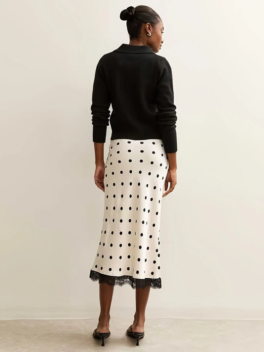 Women's Versatile Mermaid Skirt, Polka Dot Design, Perfect for Any Occasion, Stylish, Chic and Comfortable, Ideal for All Seasons