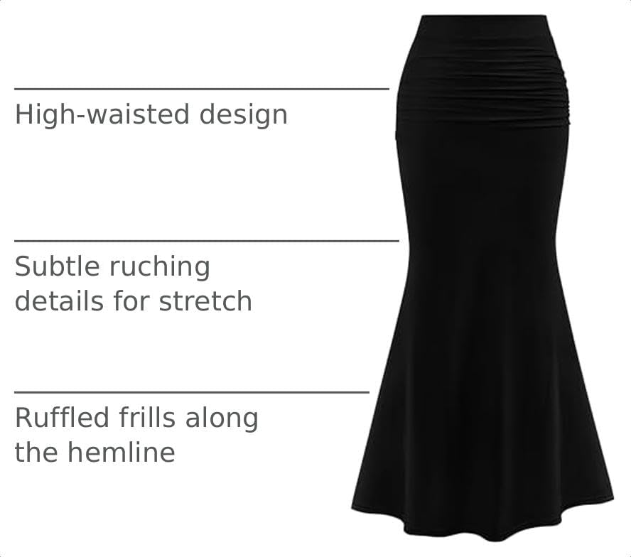 PRETTYGARDEN Maxi Skirts for Women Bodycon Mermaid Mesh Skirt
