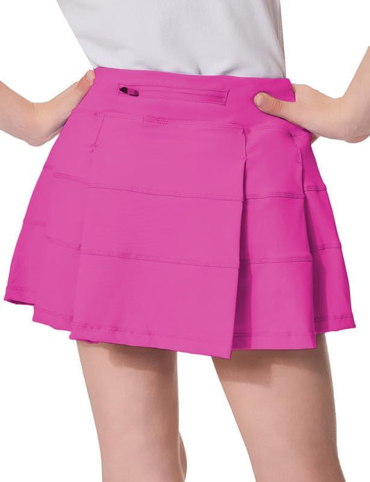 Girls Pleated Tennis Skirts High Waisted Athletic Golf Skorts with Pockets School Skirt Built in Shorts for Teen Kids