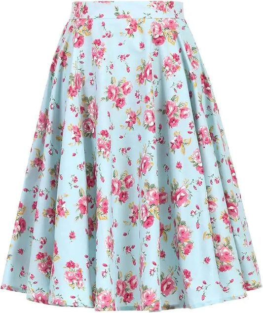 50's Retro Vintage Full Circle Skirt Women's Cocktail Party A-Line Skirt