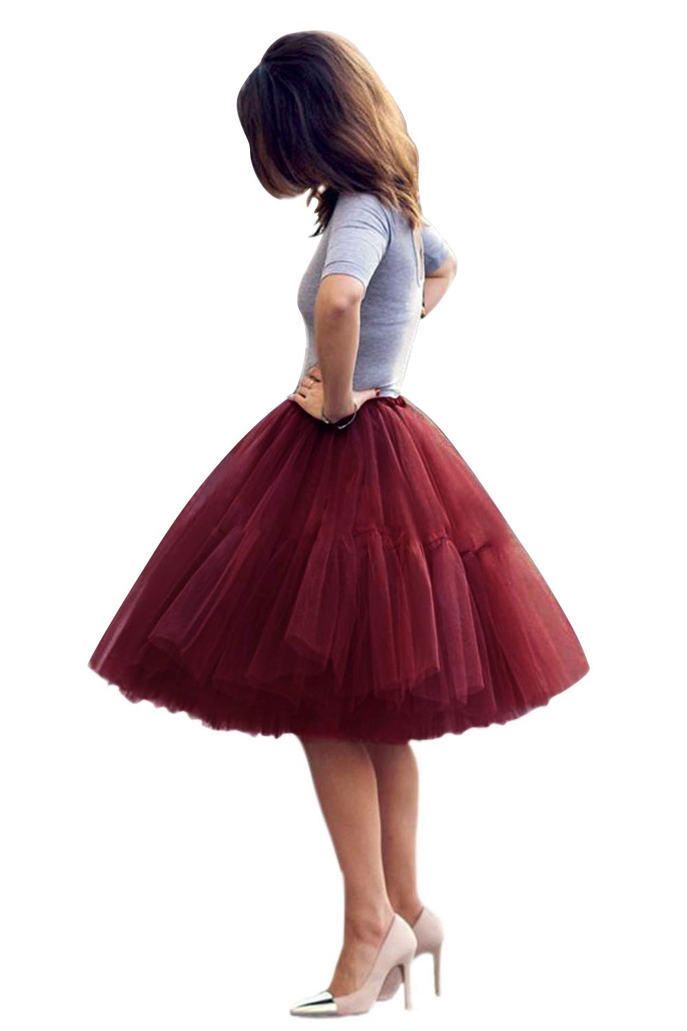 BABYONLINE D.R.E.S.S. Women Tutu Skirt Knee Tulle Skirt Petticoat Skirts Crinoline Rockabilly Tutu Skirts Slip