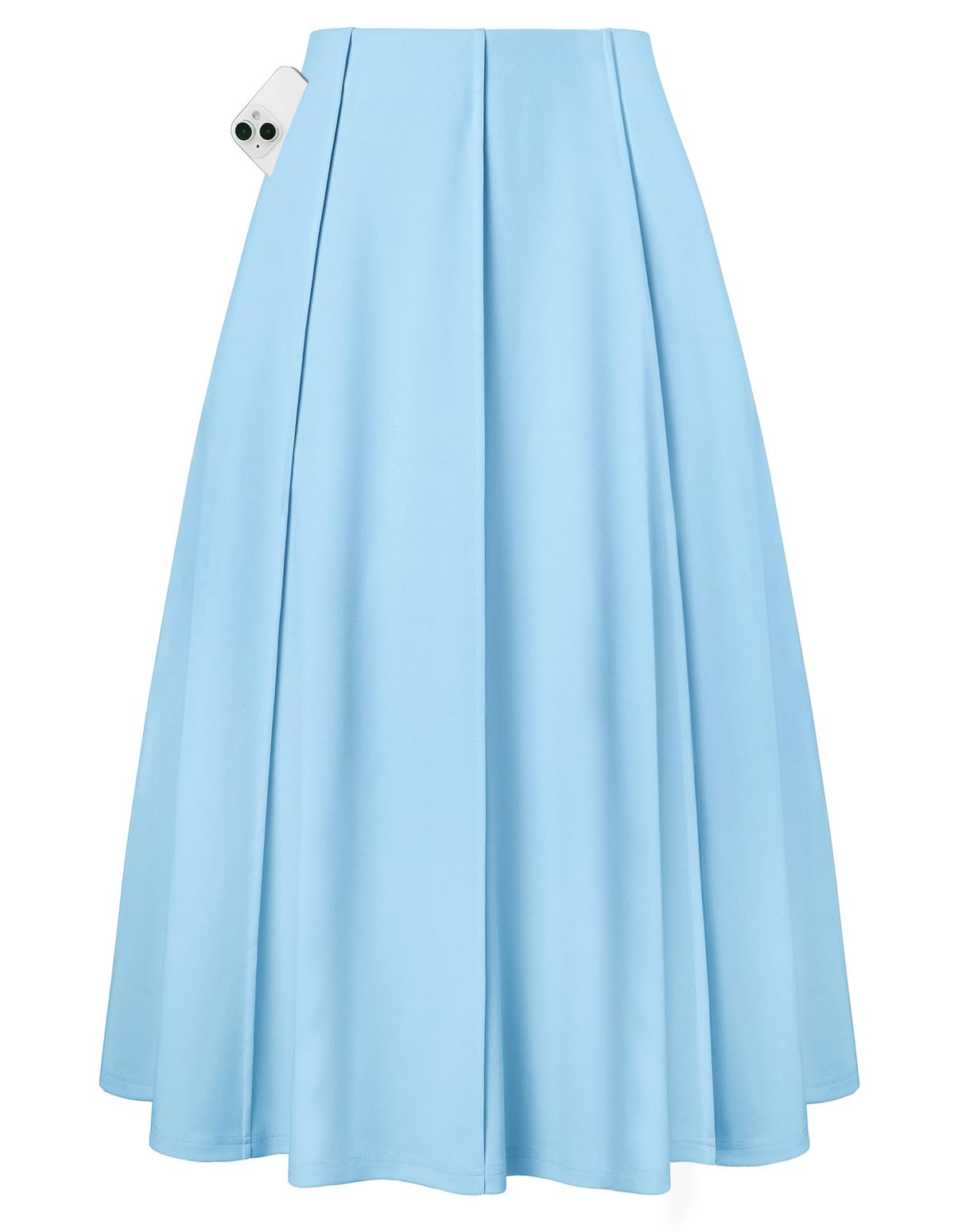 Kate Kasin Women's Midi A Line High Waisted Flowy Skirts with Pockets
