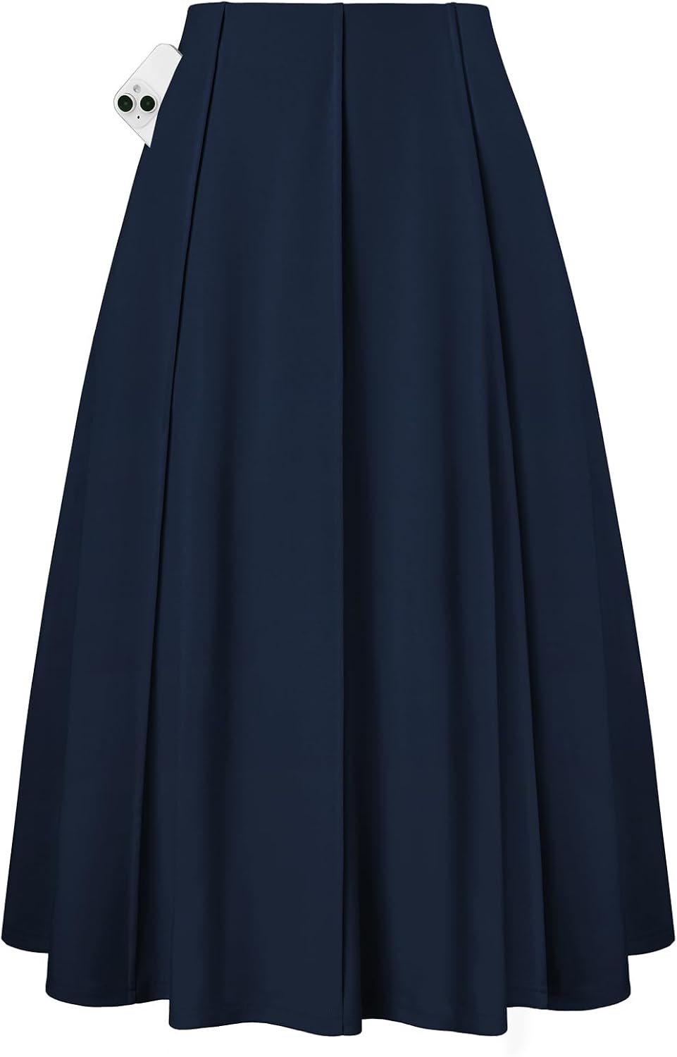 Kate Kasin Women's Midi A Line High Waisted Flowy Skirts with Pockets