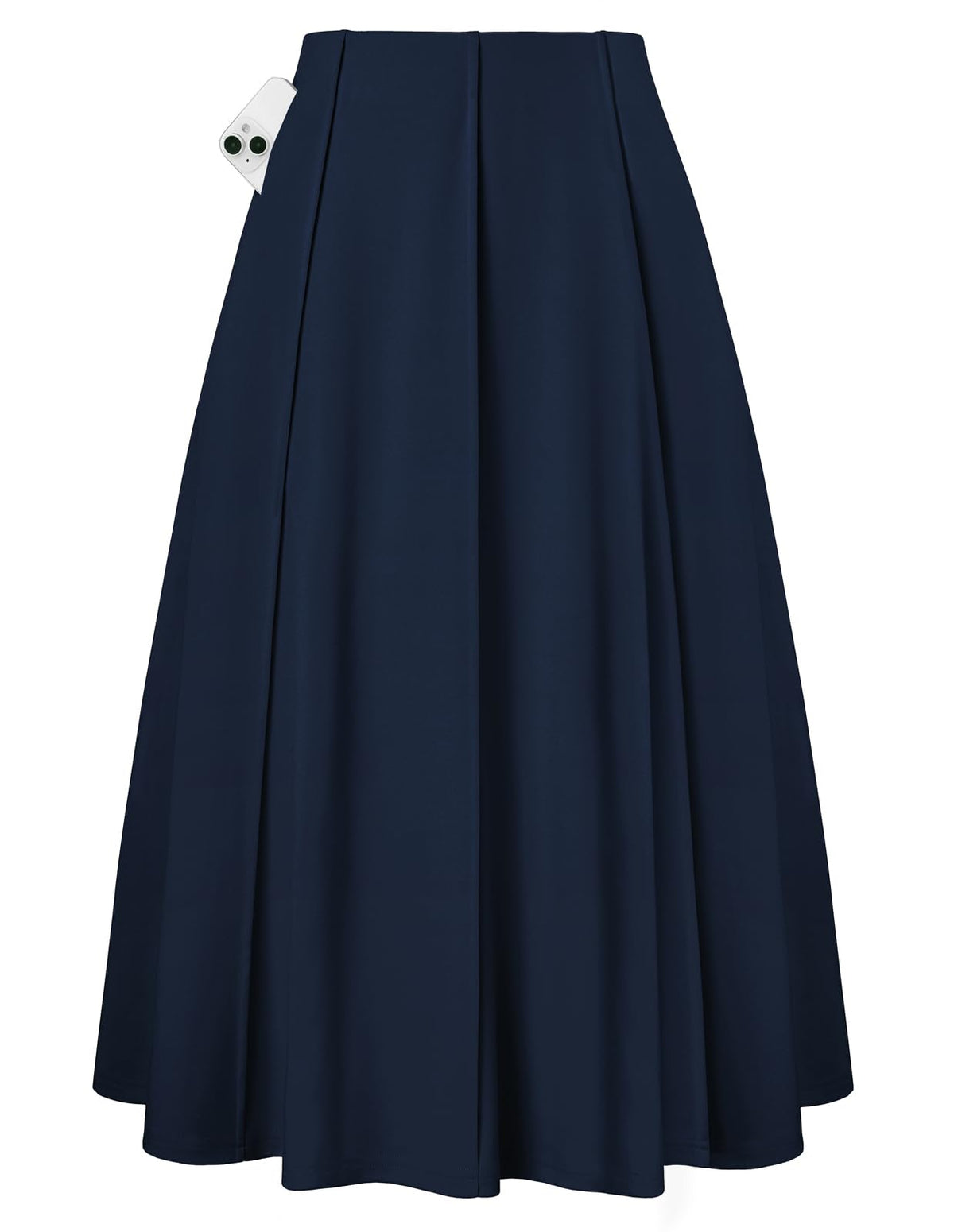 Kate Kasin Women's Midi A Line High Waisted Flowy Skirts with Pockets