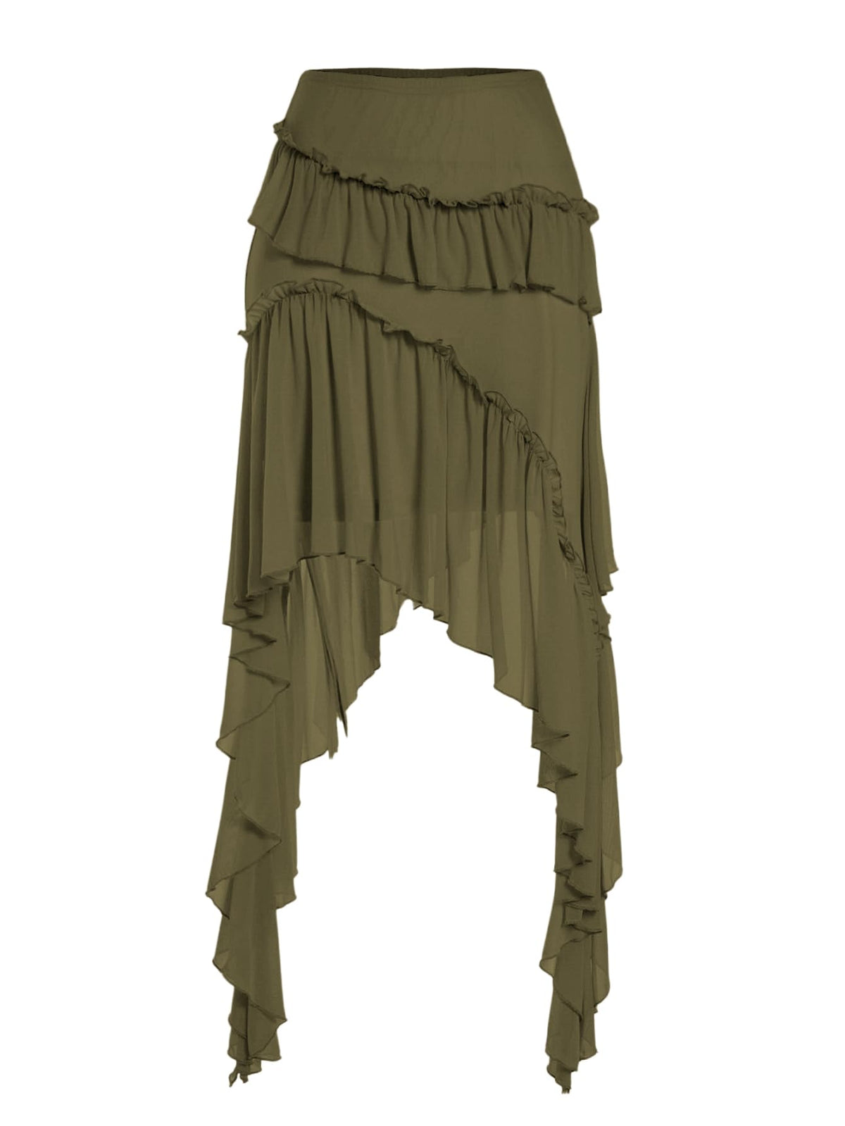 Verdusa Womens Boho Flowy Asymmetrical Skirt Ruffle Country Concert Outfits