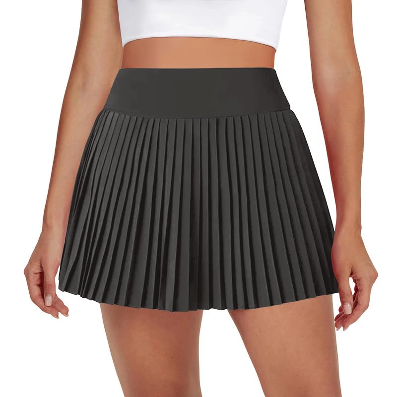 DLOODA Womens Pleated Tennis Skirts High Waisted Golf Skorts with Pockets