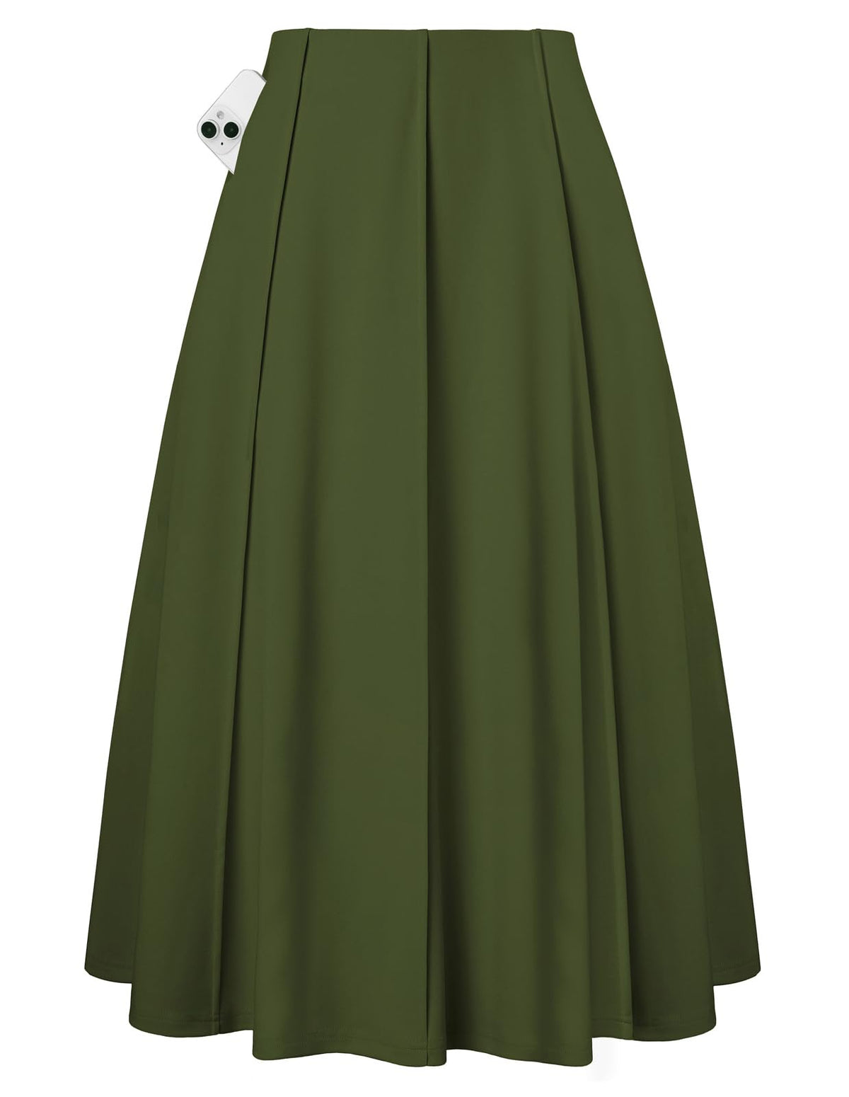 Kate Kasin Women's Midi A Line High Waisted Flowy Skirts with Pockets
