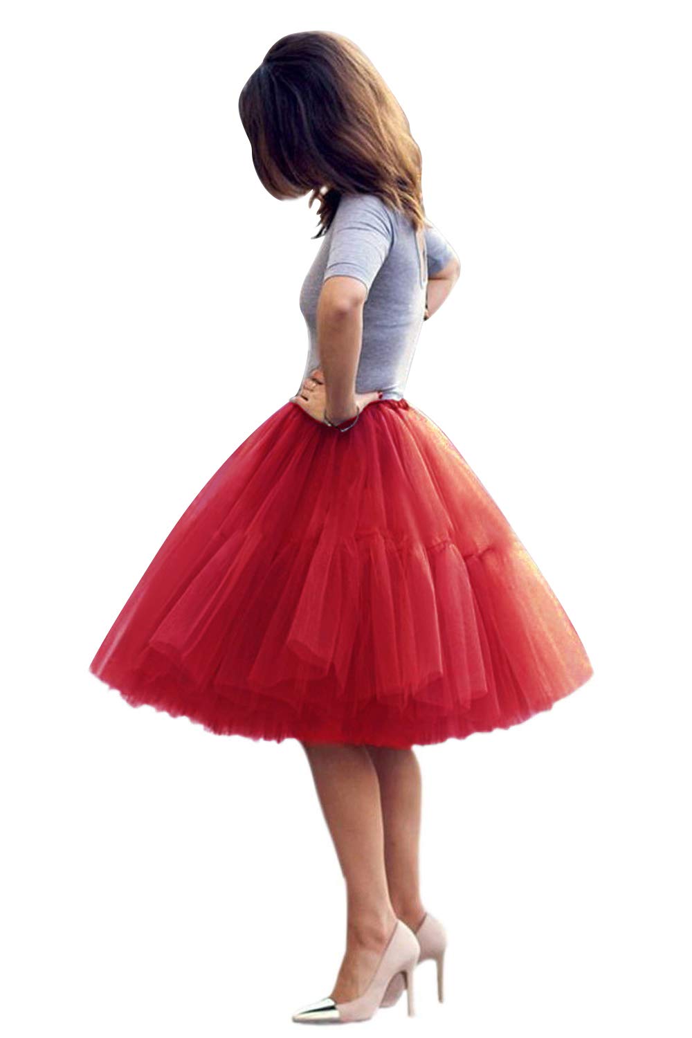 BABYONLINE D.R.E.S.S. Women Tutu Skirt Knee Tulle Skirt Petticoat Skirts Crinoline Rockabilly Tutu Skirts Slip