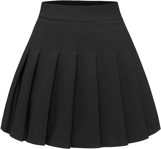 Womens Pleated Skirts High Waist Mini Tennis Skater Skirt