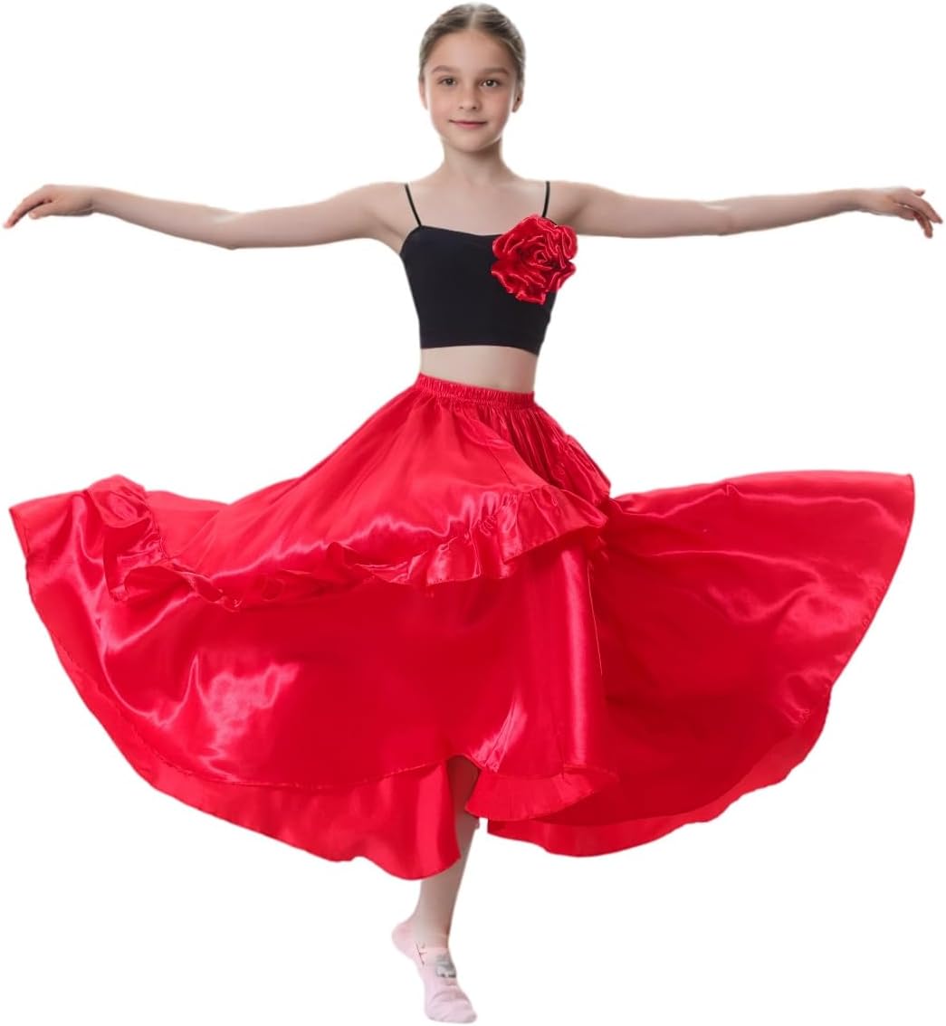 SANCAN Girls Ruffle Style Dance Skirt