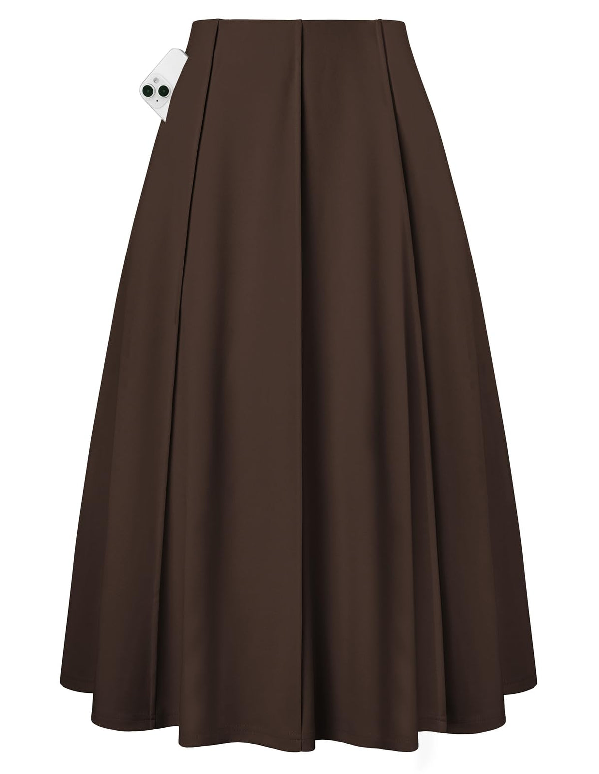 Kate Kasin Women's Midi A Line High Waisted Flowy Skirts with Pockets