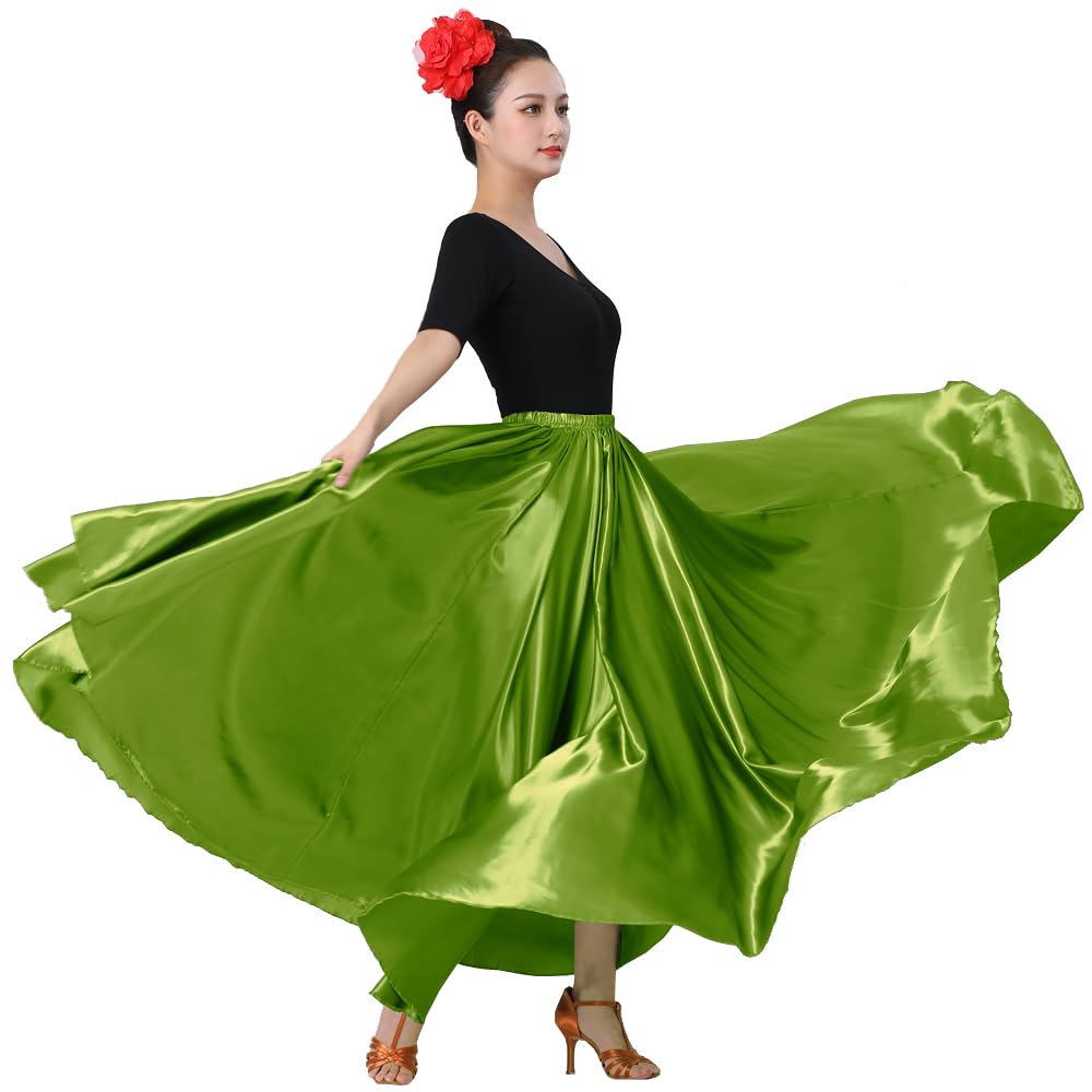 Womens Full Flowy Ankle Length Retro Long Maxi Tea Dance Skirt