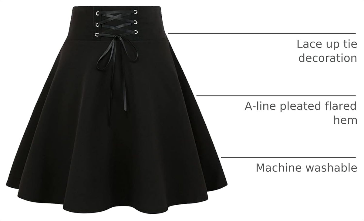 IDEALSANXUN Gothic Plaid Mini Skirts for Women Short High Waist Plaid Skirts