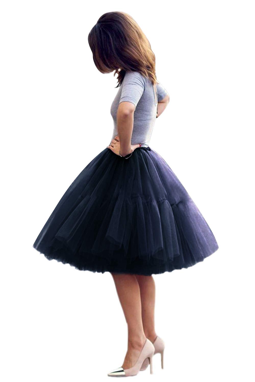 BABYONLINE D.R.E.S.S. Women Tutu Skirt Knee Tulle Skirt Petticoat Skirts Crinoline Rockabilly Tutu Skirts Slip