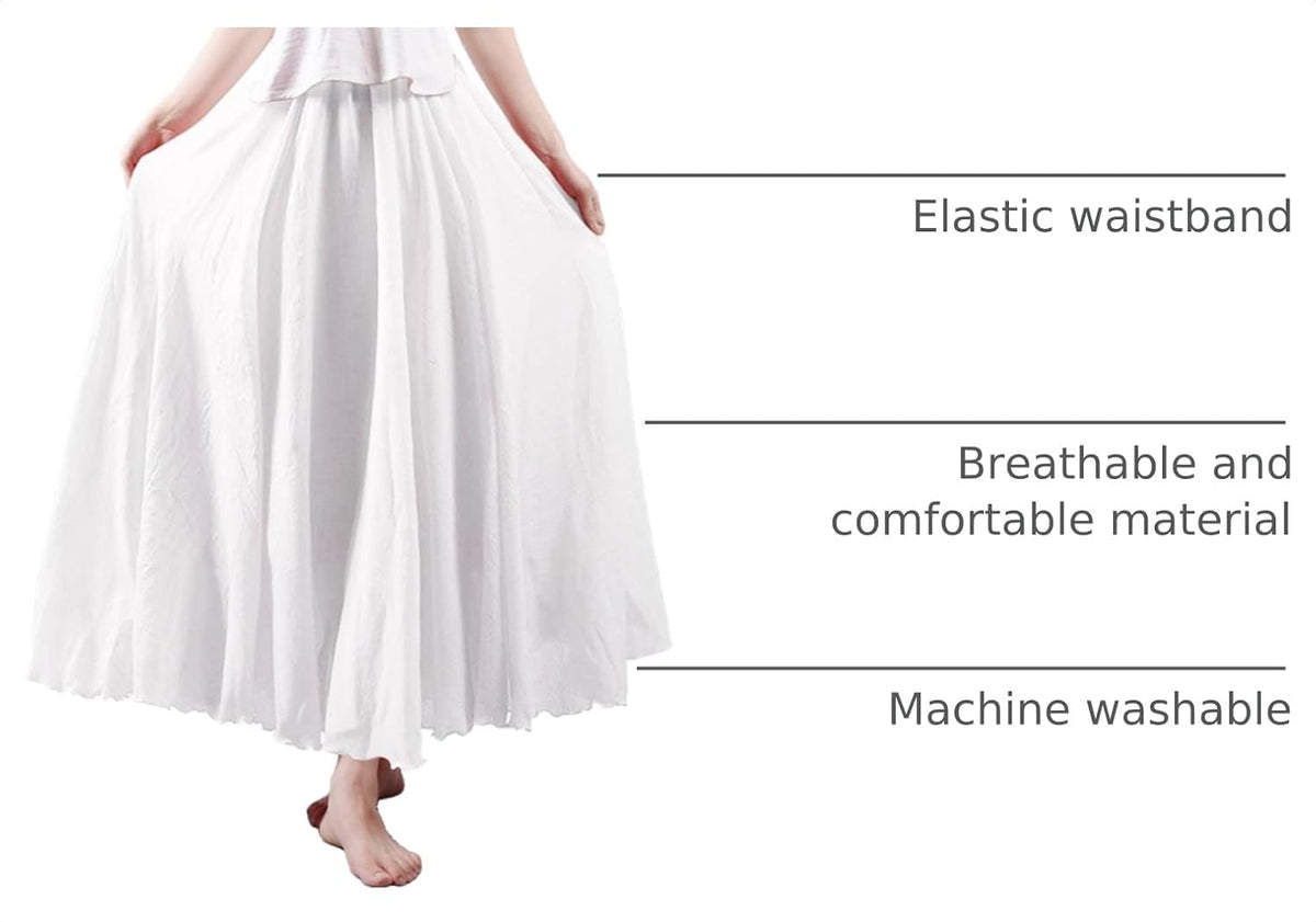 Women's Cotton Long Flowy Rave Renaissance Maxi Skirt