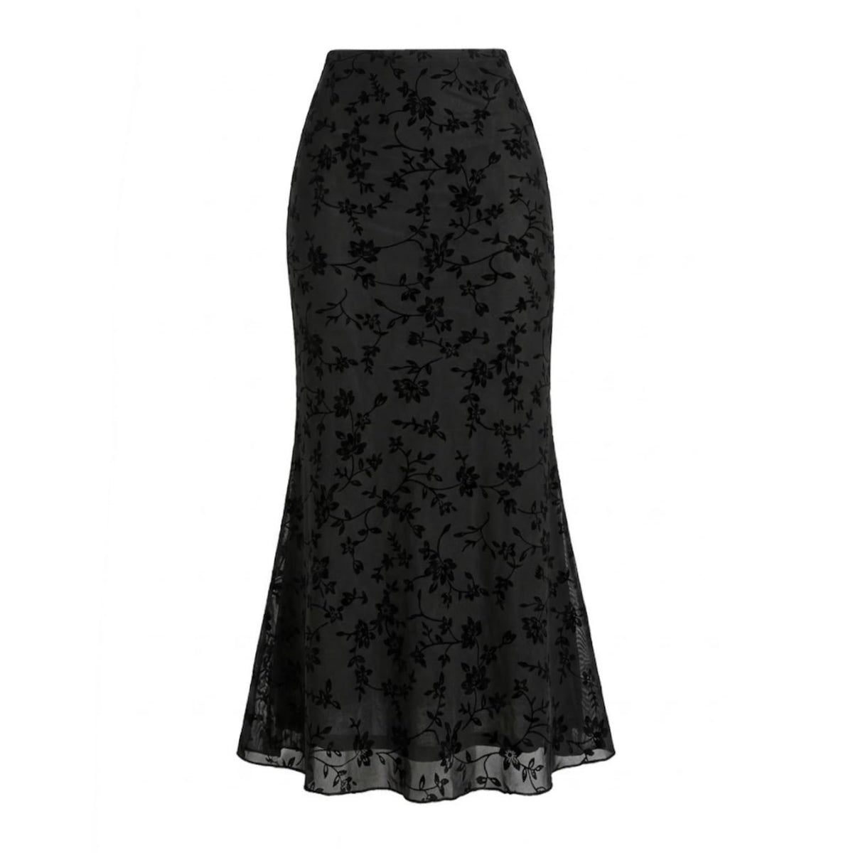 LIGHT DOT Women's High Waist Maxi Mermaid Skirt Floral Mesh Casual Long Skirt