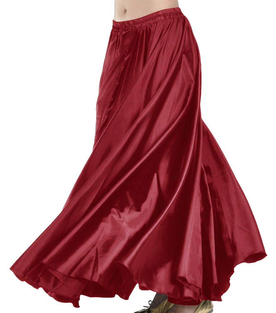Indian Trendy Women's Satin Full Circle Swing Halloween Belly Dance Tribal Skirt