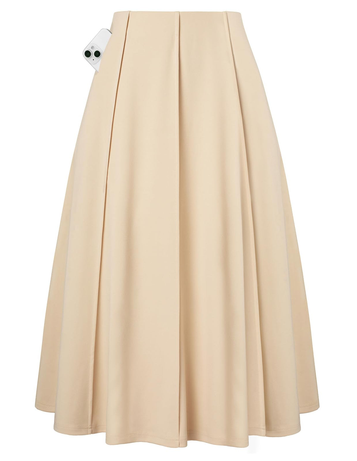 Kate Kasin Women's Midi A Line High Waisted Flowy Skirts with Pockets