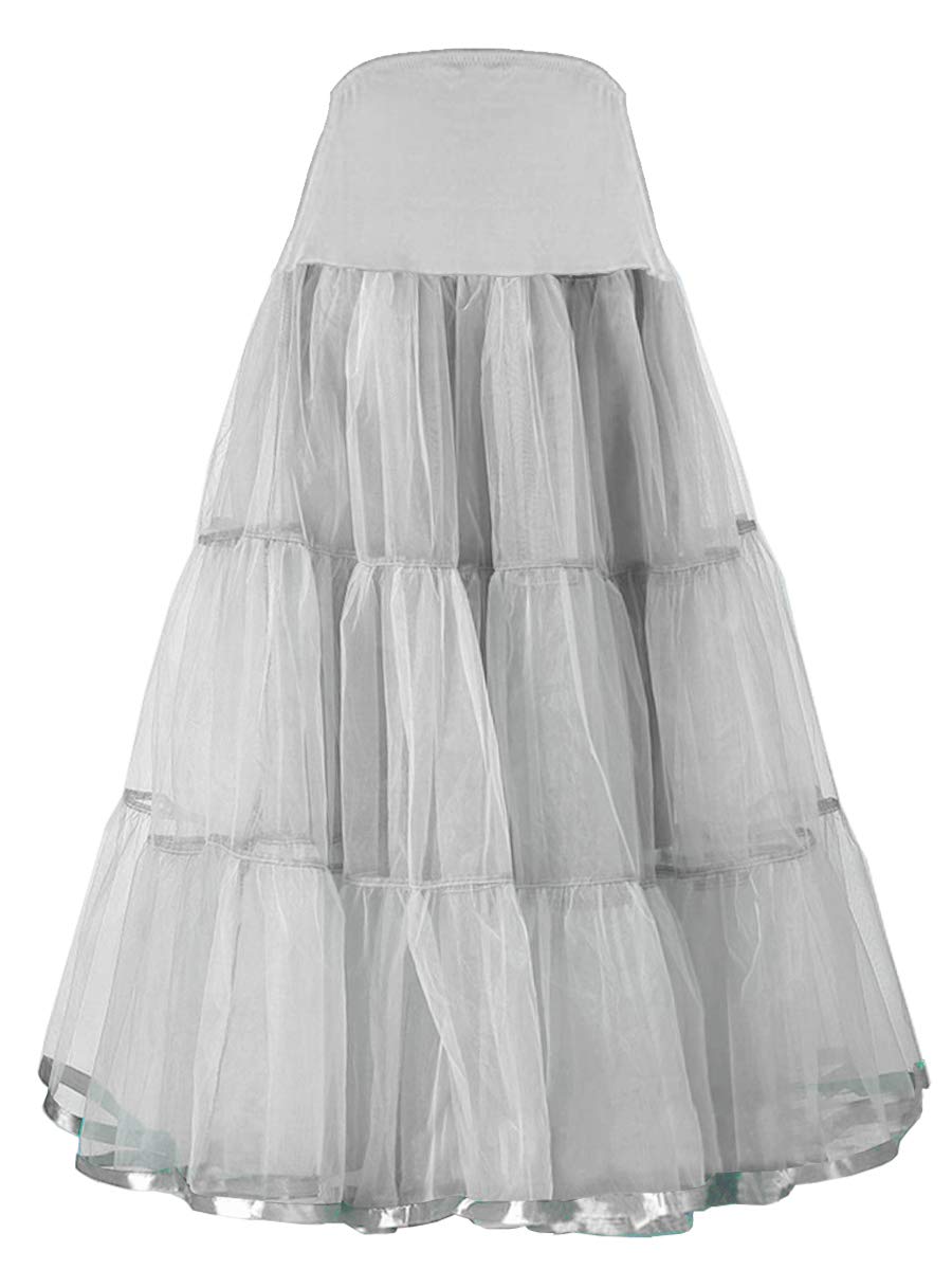 VanRose Women's Ankle Length Petticoat Bridal Wedding Slip Hoopless Crinoline Underskirt