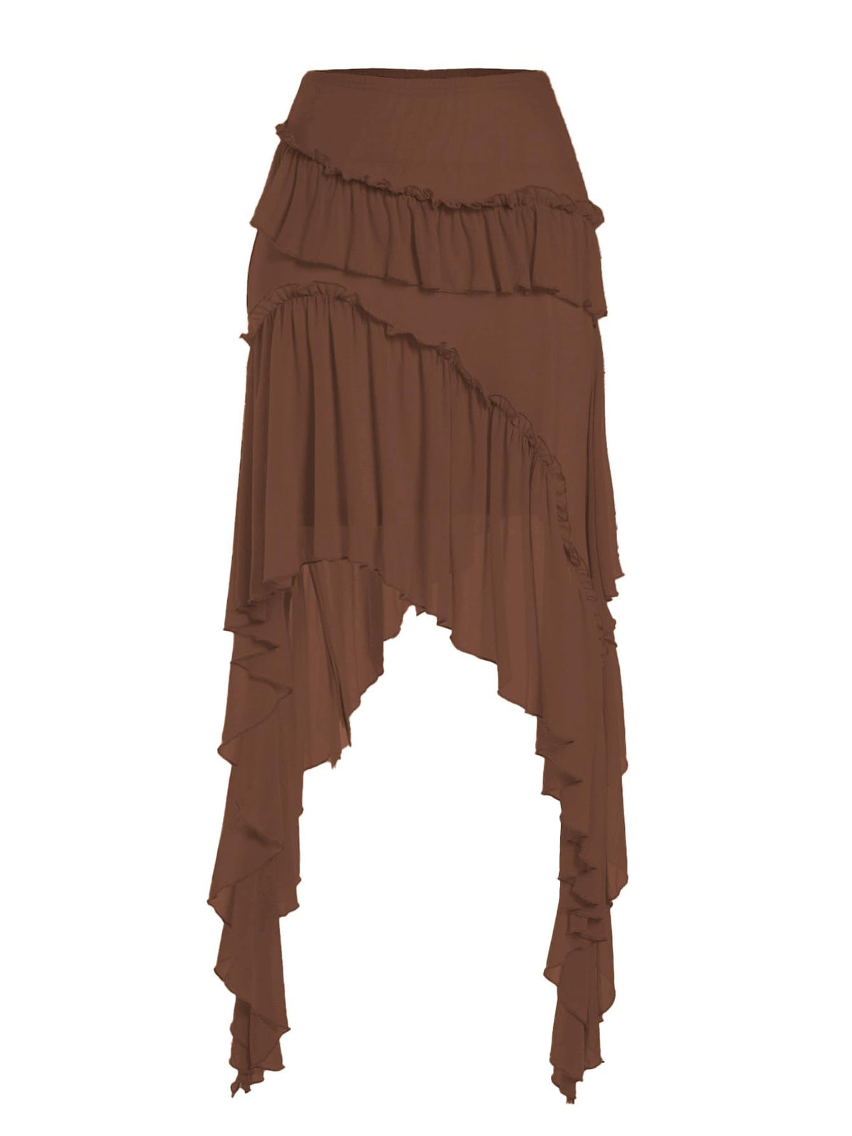 Verdusa Womens Boho Flowy Asymmetrical Skirt Ruffle Country Concert Outfits
