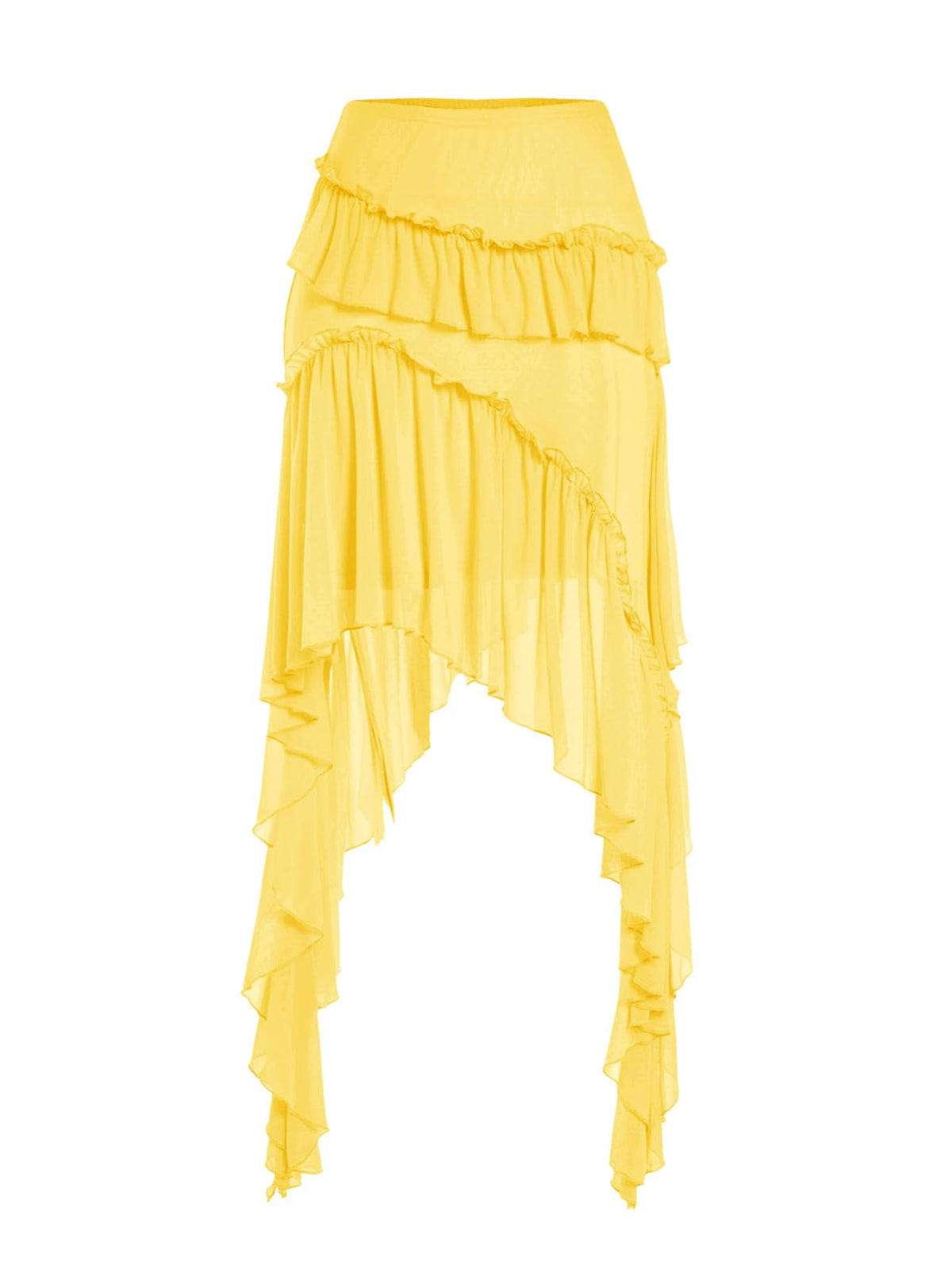Verdusa Womens Boho Flowy Asymmetrical Skirt Ruffle Country Concert Outfits
