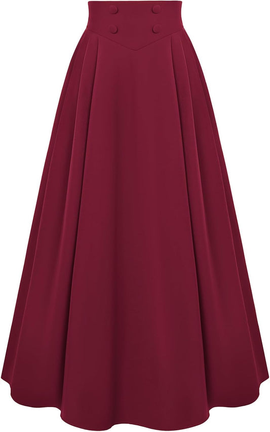Scarlet Darkness Long Skirts for Women Maxi High Waisted A Line Skirt