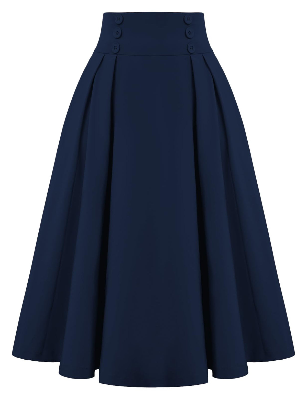 Belle Poque Women's Midi Pleated A-Line Skirts Pockets