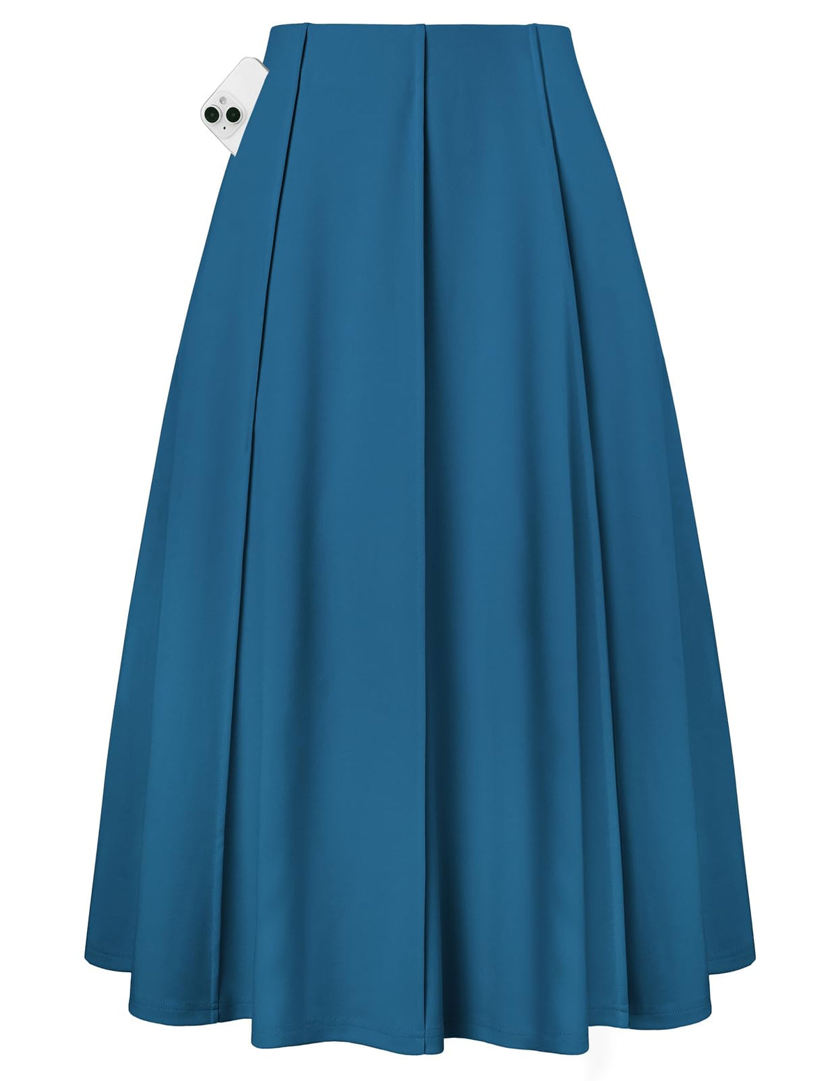 Kate Kasin Women's Midi A Line High Waisted Flowy Skirts with Pockets
