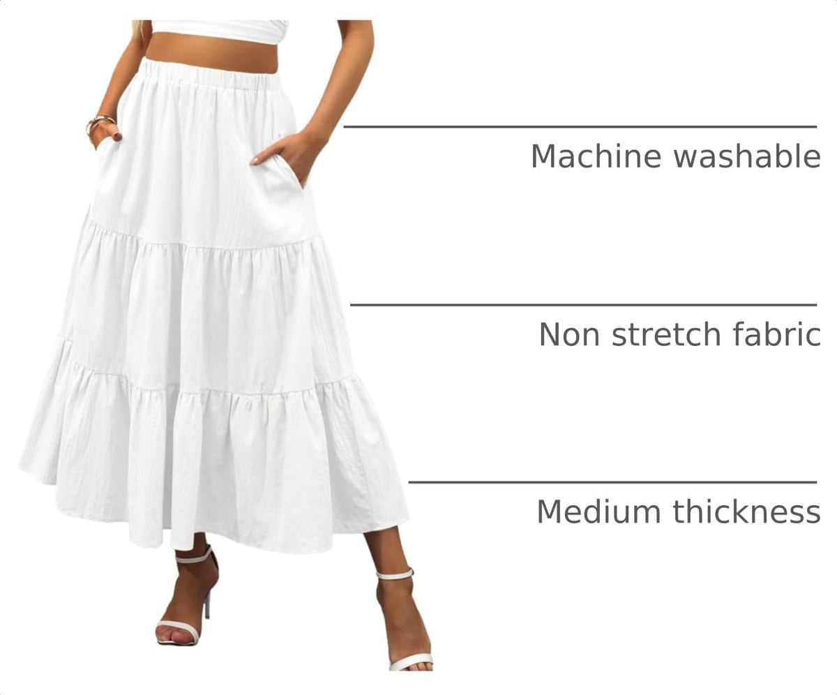ANRABESS Women’s Summer Flowy Maxi Skirts with Pockets
