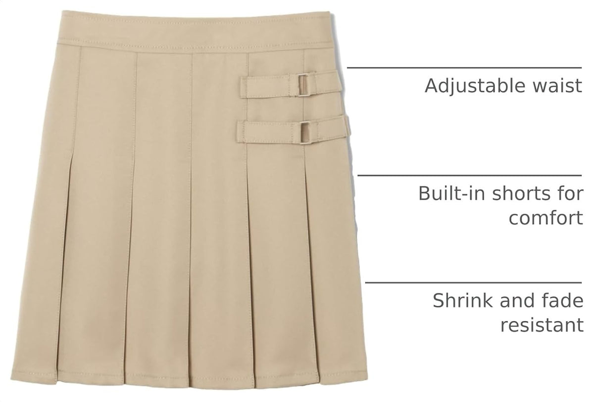 French Toast Girls Adjustable Waist Pleated-Front Two-tab Scooter