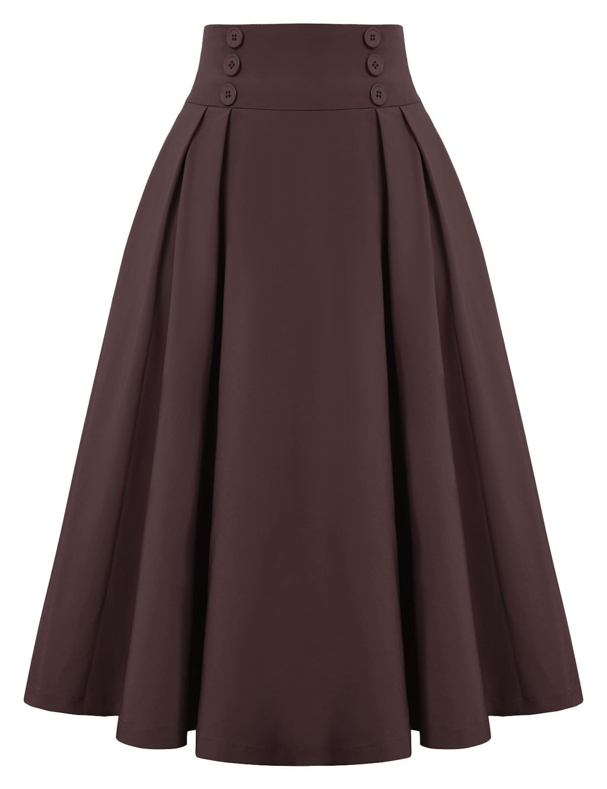 Belle Poque Women's Midi Pleated A-Line Skirts Pockets