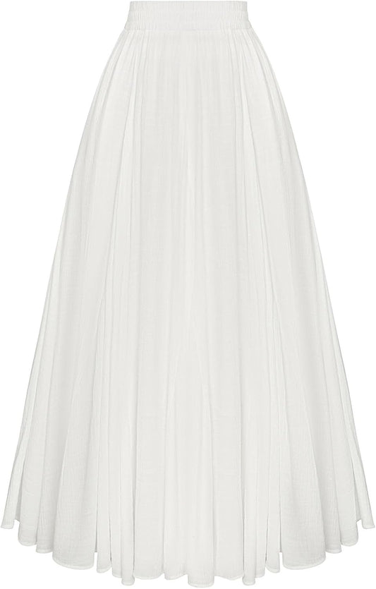 Scarlet Darkness Maxi Skirts for Women Long Flowy Boho Renaissance Skirt
