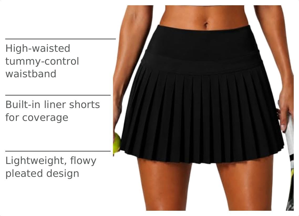 Pleated Tennis Skirt for Women Athletic Golf Skorts with Pockets Shorts
