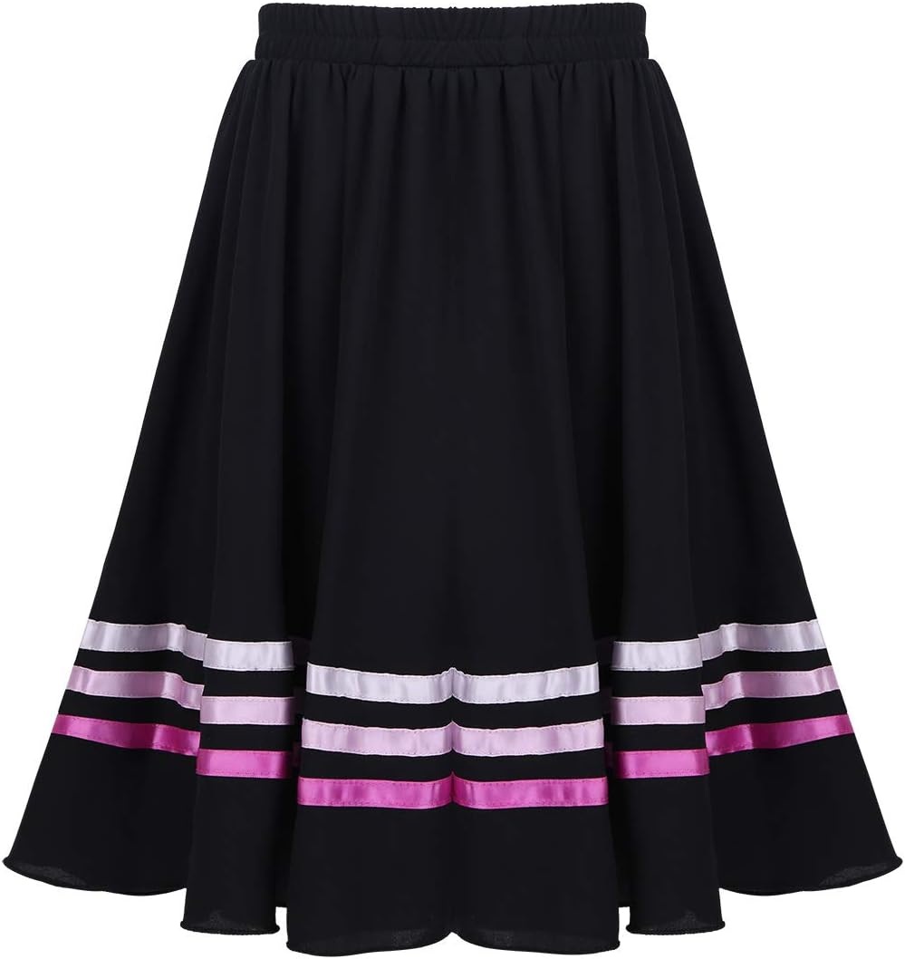 FEESHOW Girls Ballet Character Circle Skirt Rad Style Liturgical Full Long Circle Dance Skirt Lyrical Praise wear Dress