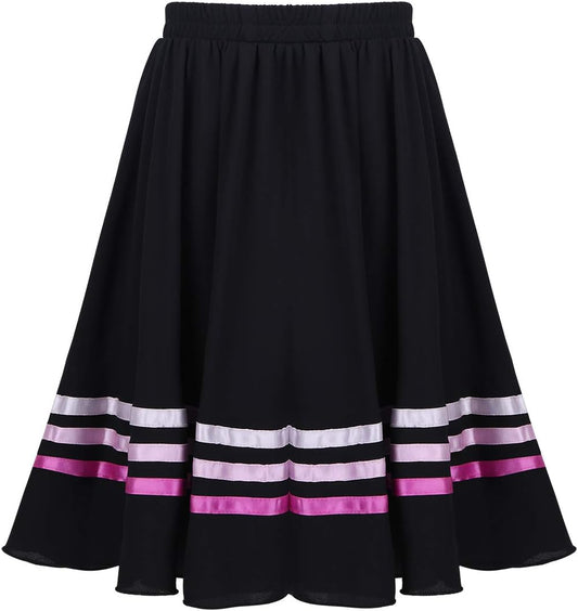 FEESHOW Girls Ballet Character Circle Skirt Rad Style Liturgical Full Long Circle Dance Skirt Lyrical Praise wear Dress