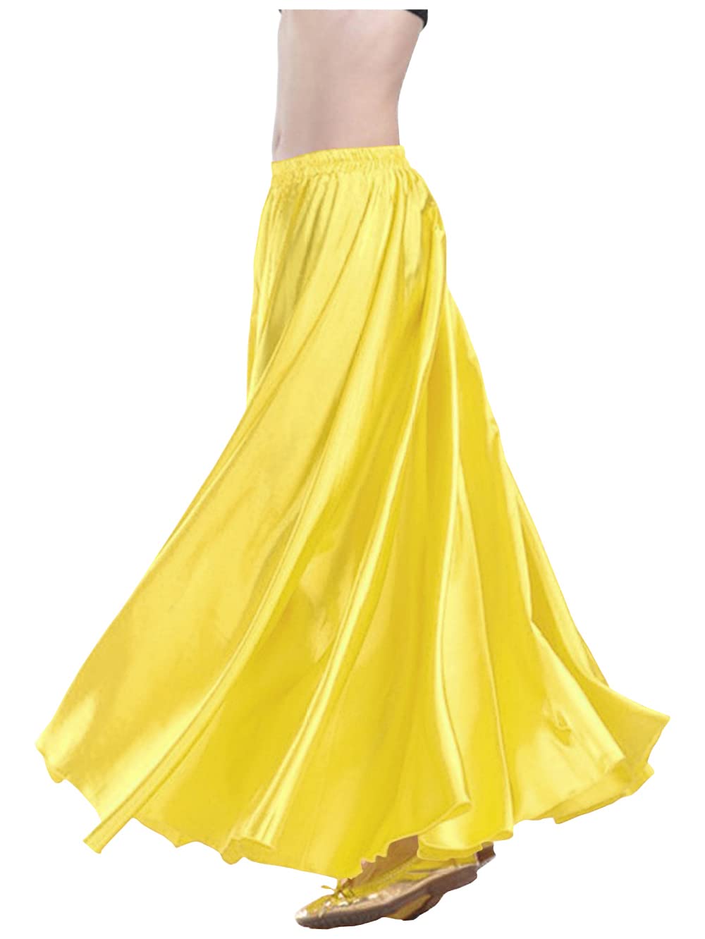 Indian Trendy Women's Satin Full Circle Swing Halloween Belly Dance Tribal Skirt