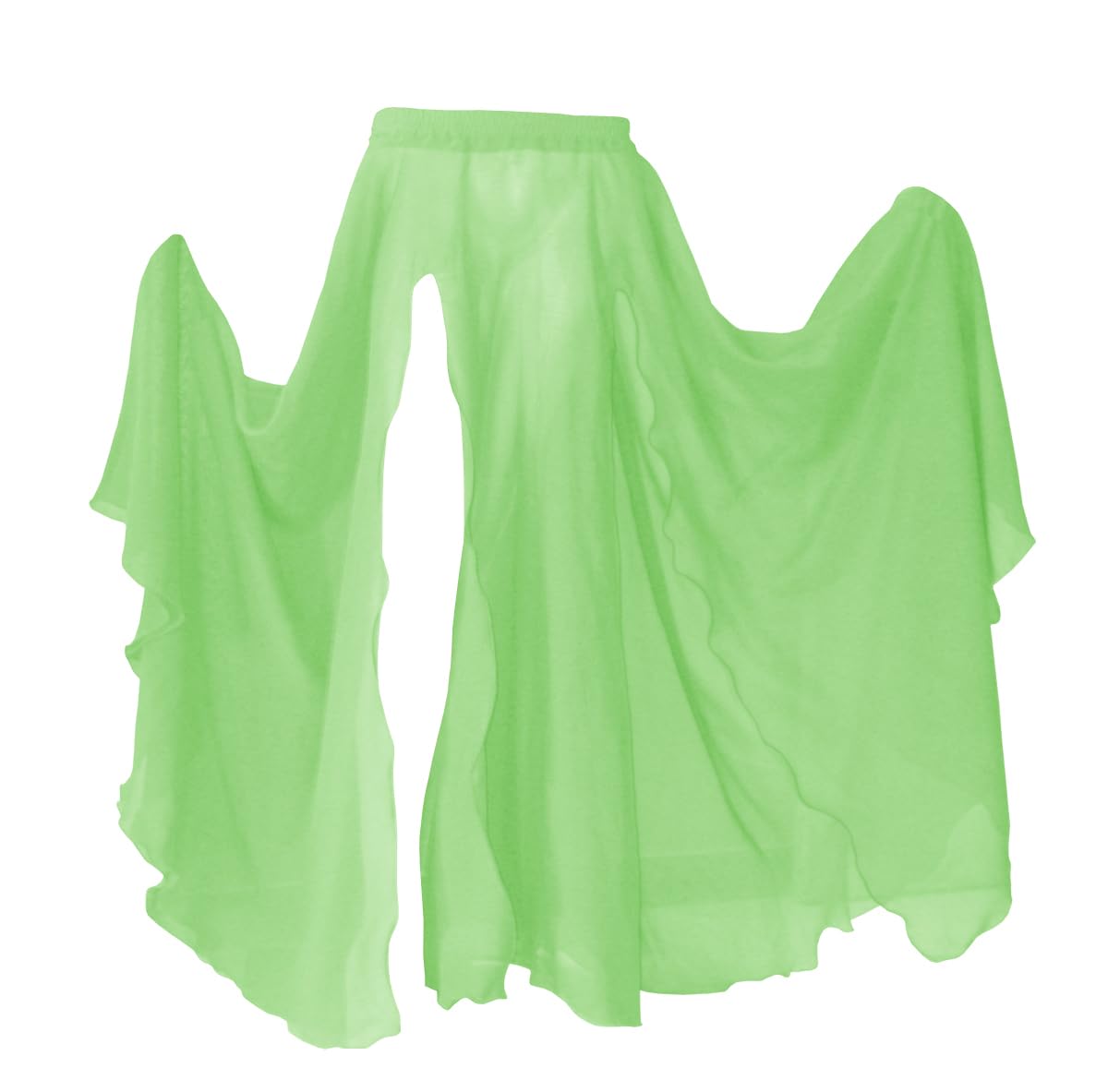 Indian Trendy Women's Full/Ankle Length 2 Front Slit Chiffon Skirt Full Circle Swing Belly Dance 9 Yard