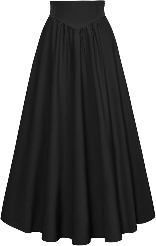 Scarlet Darkness Women Renaissance Maxi Skirt Victorian Flowy Long Skirts