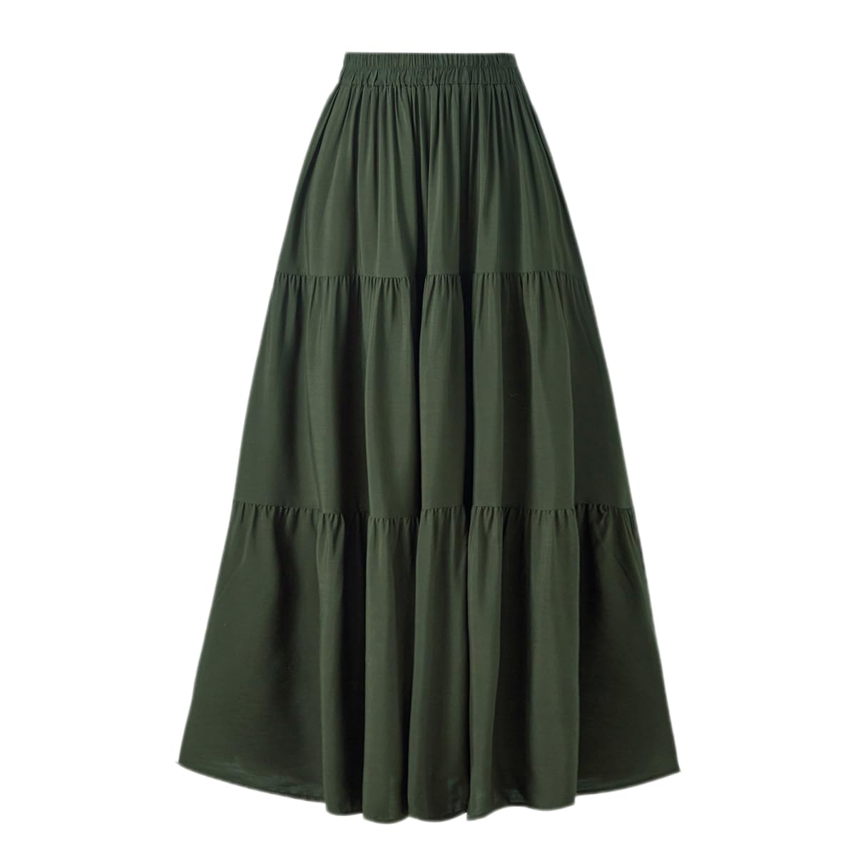 OSTOO Women's Summer Long Flowy Renaissance Skirt with Pockets - Boho High Waist A-Line Maxi Skirt