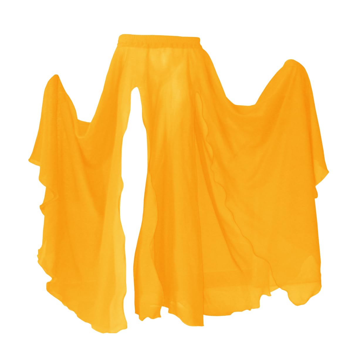 Indian Trendy Women's Full/Ankle Length 2 Front Slit Chiffon Skirt Full Circle Swing Belly Dance 9 Yard