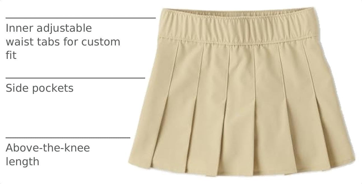 The Children's Place Girls' Uniform Performance Pleated Skorts