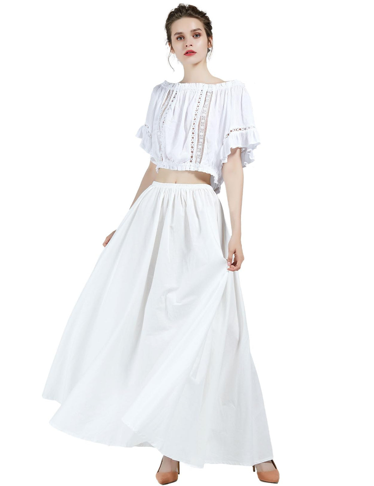 BEAUTELICATE Victorian Dress Renaissance Skirt Gypsy Long Maxi Medieval Skirt A-line Full Length
